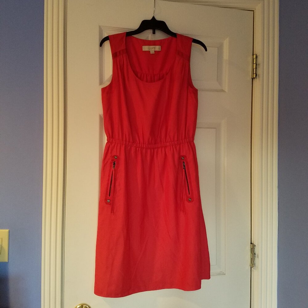 LOFT Petite Red Sleeveless Dress